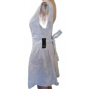 Wild Fable Women's Large Light Floral Blue White Mini Tie Waist Fashion Dress